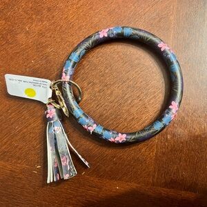 NWT Floral Keychain Bracelet with Tassel